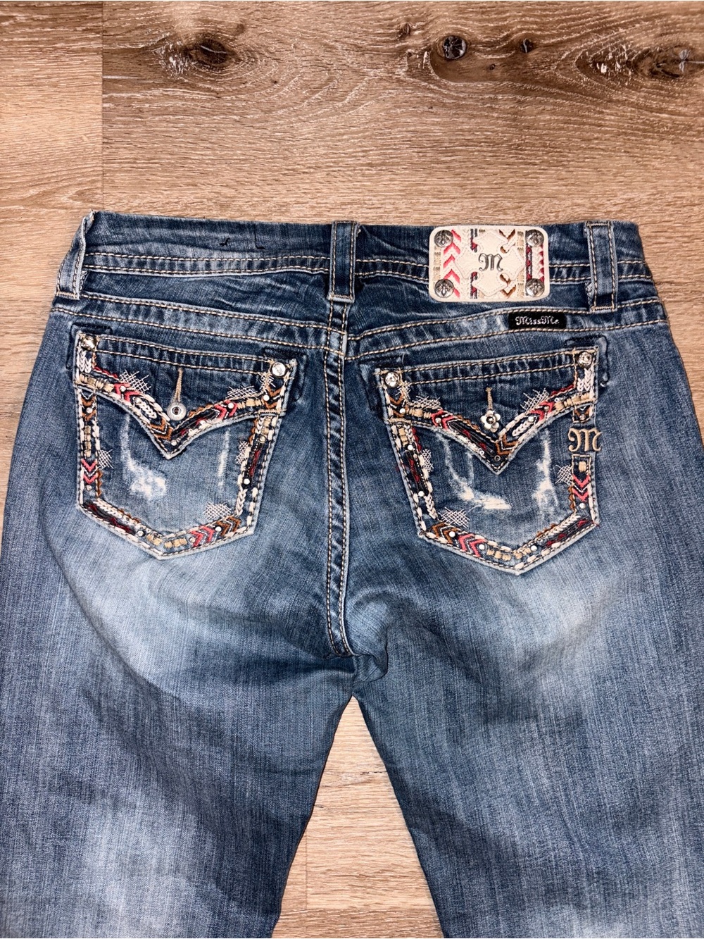 Miss Me Embroidered Mid Rise Easy Boot Jeans